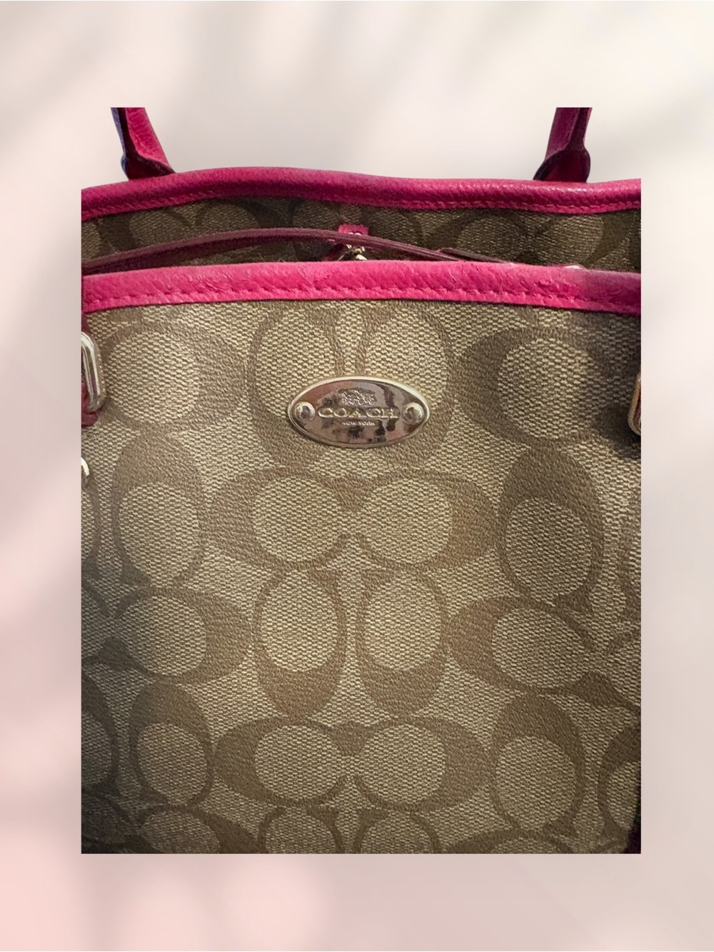 Coach Margot Carryall Satchel with Certificate of Authenticity Pink Trim - Picture 13 of 16